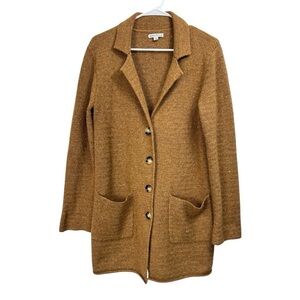 J. Crew Mercantile Size Medium Marled Knit Cardigan Sweater Brown Lambswool